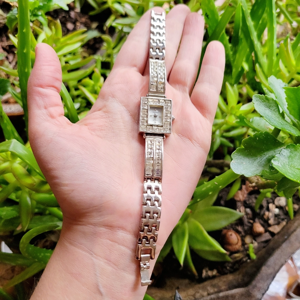 Classic Silver Rhinestone Watch - Picture 1 of 15